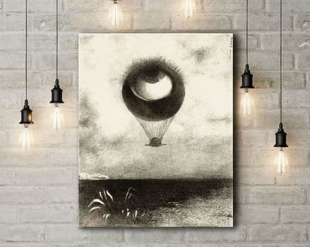 Odilon Redon: The Eye Like a Strange Balloon Mounts Toward Infinity. Fine Art Canvas.