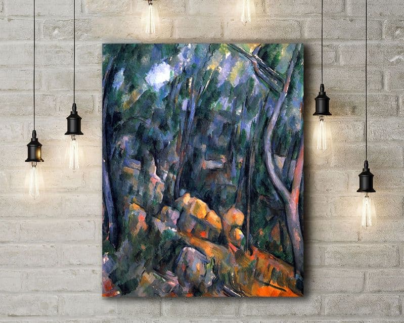 Paul Cezanne: Forest with the Rock Caves Above the Chateau Noir. Fine Art Canvas.