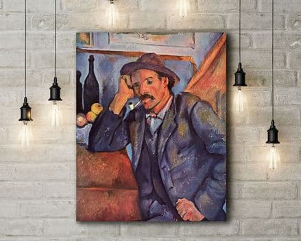 Paul Cezanne: Man Smoking a Pipe. Fine Art Canvas.