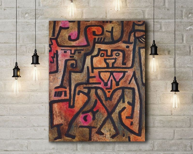 Paul Klee: Forest Witches. Fine Art Canvas.