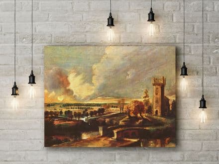 Peter Paul Ruben: Landscape with the Tower of Castle Steen. Fine Art Canvas.