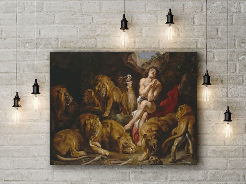Peter Paul Rubens: Daniel in the Lions Den. Fine Art Canvas.