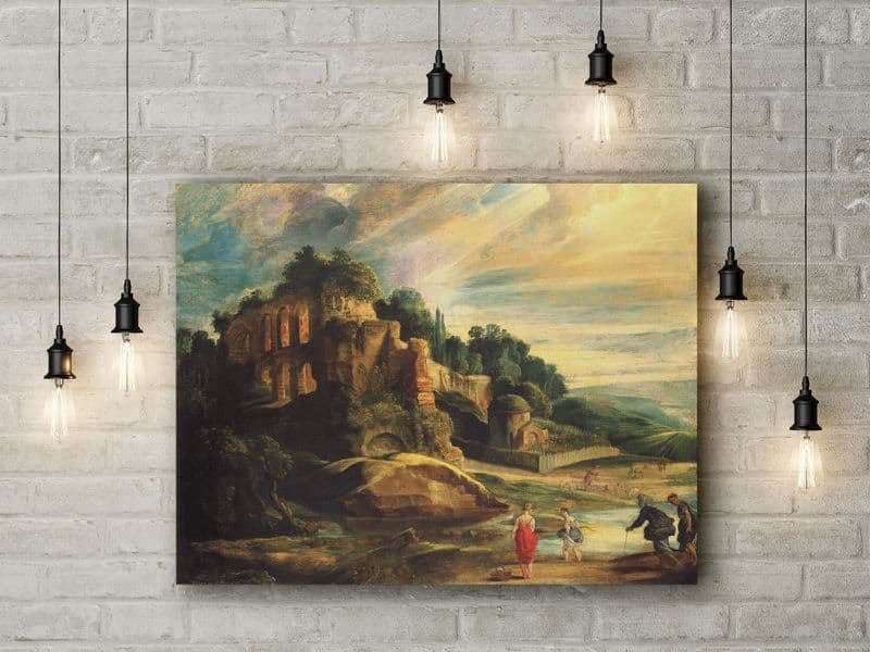 Peter Paul Rubens: Landscape with the Ruins of Mount Palatine. Fine Art Canvas.