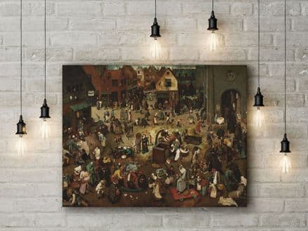 Pieter Bruegel: The Fight Between Carnival and Lent. Fine Art Canvas.