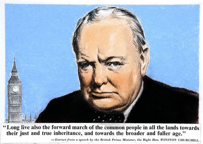 Prime Minister Winston Churchill Speech Extract. Quote Print/Poster. Sizes: A4/A3/A2/A1 (00914)