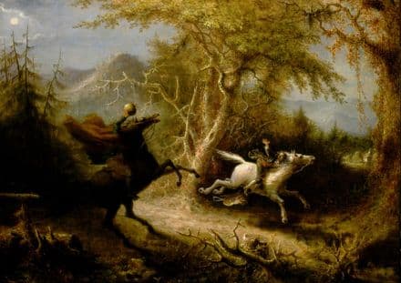 Quidor, John: Legend of Sleepy Hollow Headless Horseman Pursuing Ichabod Crane. Art Print (5371)