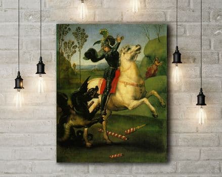 Raphael: St George Struggling with the Dragon. Fine Art Canvas.