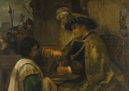 Rembrandt: Pilate Washing his Hands. Fine Art Print/Poster. Sizes: A4/A3/A2/A1 (004306)