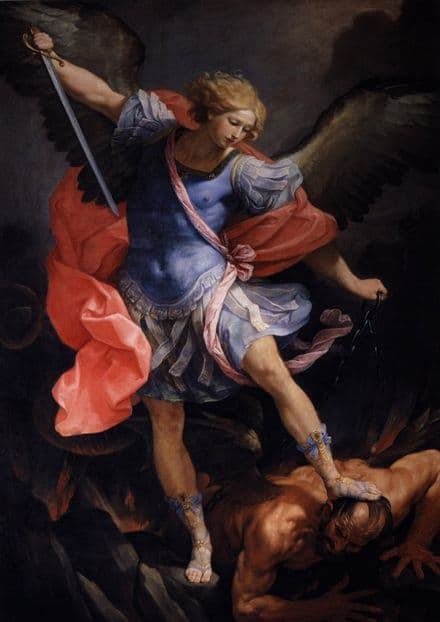 Reni, Guido: The Archangel Michael Defeating Satan. Fine Art Print/Poster