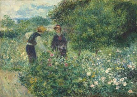Renoir, Pierre Auguste: Picking Flowers. Fine Art Print/Poster. Sizes: A4/A3/A2/A1 (003963)