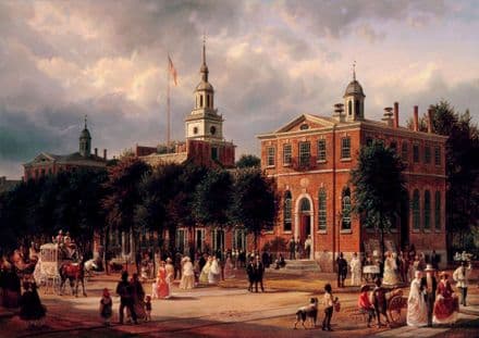Richardt, Ferdinand: Independence Hall in Philadelphia. Fine Art Print/Poster (5443)