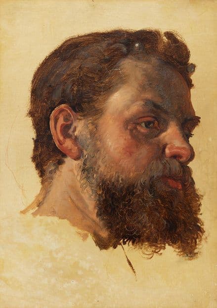 Roed, Jørgen: A Bearded Man, Study (Portrait). Fine Art Print/Poster (5415)