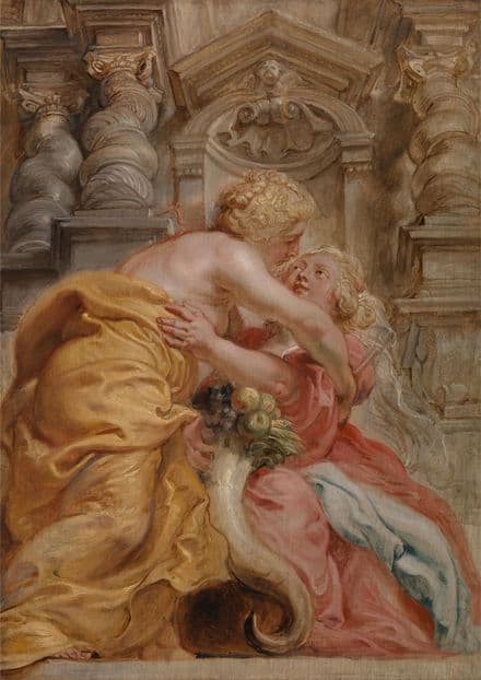 Rubens, Peter Paul: Peace Embracing Plenty. Fine Art Print/Poster. Sizes: A1/A2/A3/A4 (003917)
