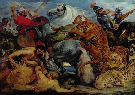 Rubens, Peter Paul: Tiger, Lion and Leopard Hunt. Fine Art Print/Poster. Sizes: A1/A2/A3/A4 (001566)