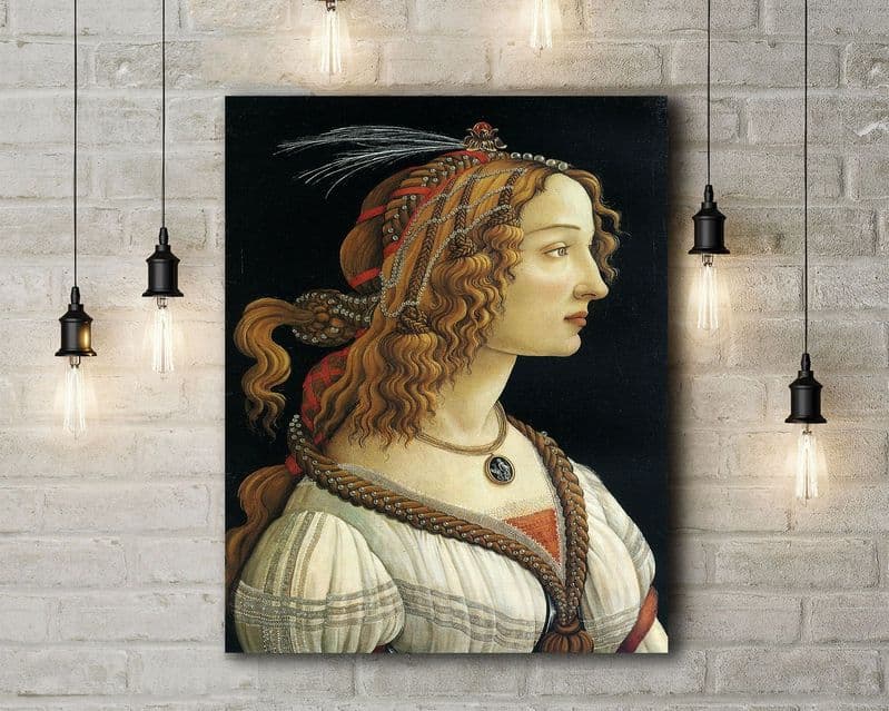 Sandro Botticelli: Portrait of a Young Woman. Fine Art Canvas.