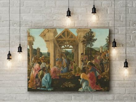 Sandro Botticelli: The Adoration of the Magi. Religious Fine Art Canvas.