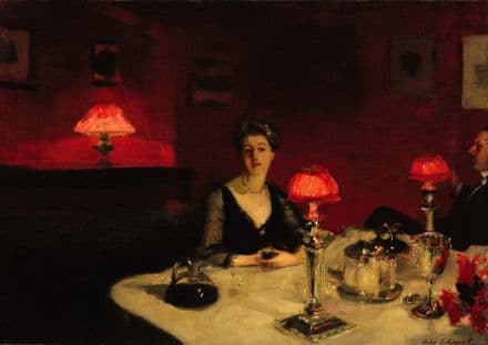 Sargent, John Singer: A Dinner Table at Night. Fine Art Print/Poster (4046)