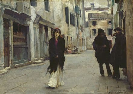 Sargent, John Singer: A Street in Venice, Italy. Fine Art Print/Poster. Sizes: A4/A3/A2/A1 (002381)
