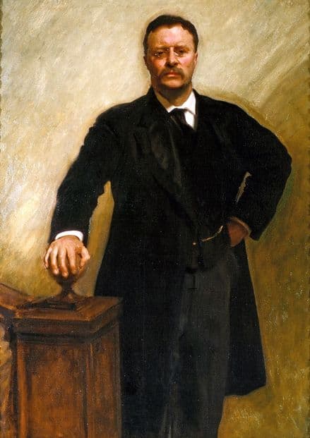 Sargent, John Singer: President Theodore Roosevelt Official White House Portrait. Art Print (5451)