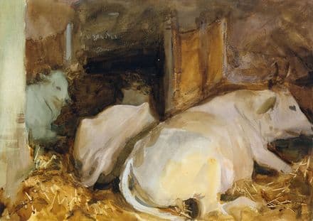 Sargent, John Singer: Three Oxen. Fine Art Print/Poster. Sizes: A4/A3/A2/A1 (002386)