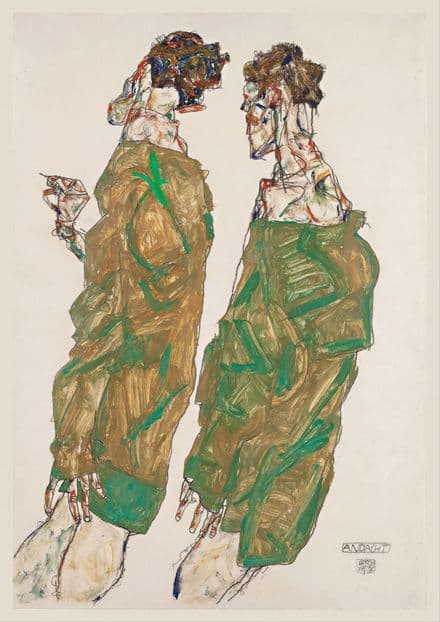 Schiele, Egon: Devotion. Fine Art Print/Poster. Sizes: A4/A3/A2/A1 (003677)