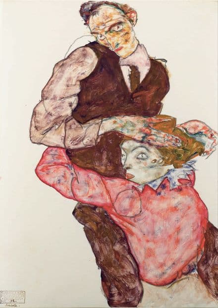 Schiele, Egon: Lovers. Fine Art Print/Poster. Sizes: A4/A3/A2/A1 (003689)
