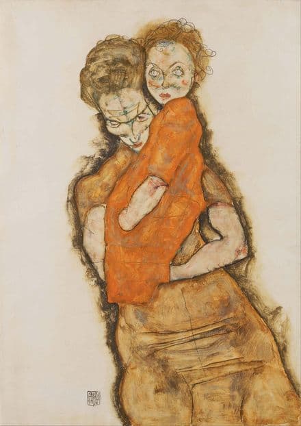Schiele, Egon: Mother and Child. Fine Art Print/Poster. Sizes: A4/A3/A2/A1 (003692)