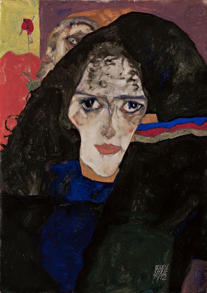 Schiele, Egon: Mourning Woman. Fine Art Print/Poster. Sizes: A4/A3/A2/A1 (003694)