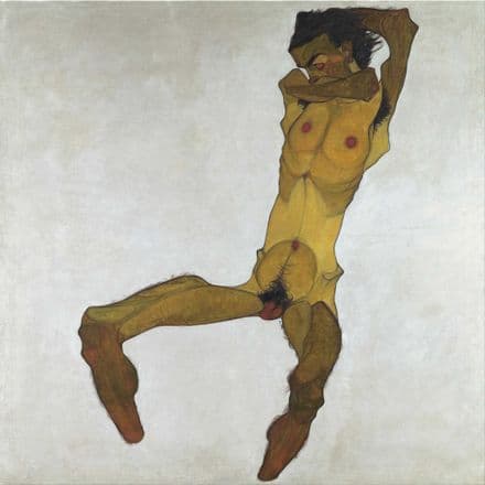 Schiele, Egon: Seated Male Nude (Self-Portrait). Fine Art Print/Poster (003711)