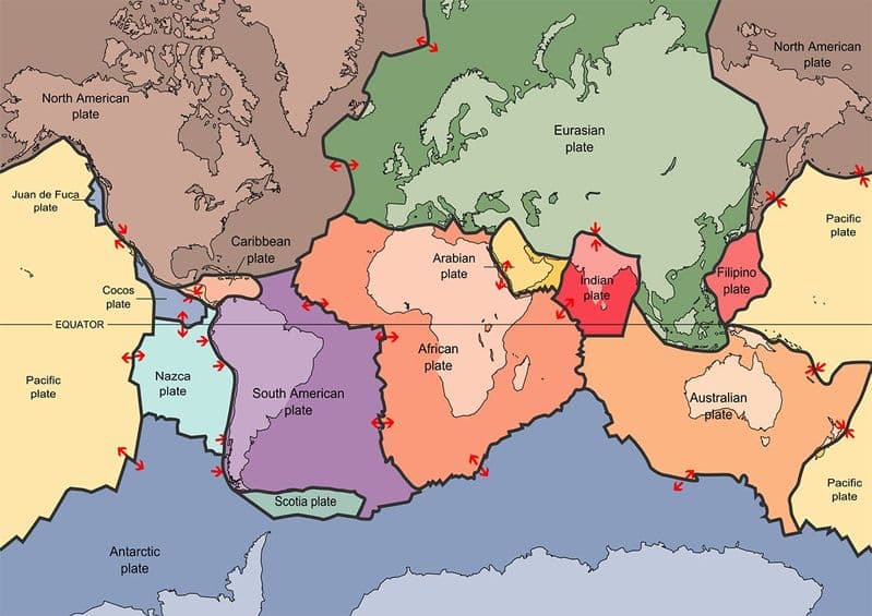 Tectonic Plates Map. Print/Poster (5377)