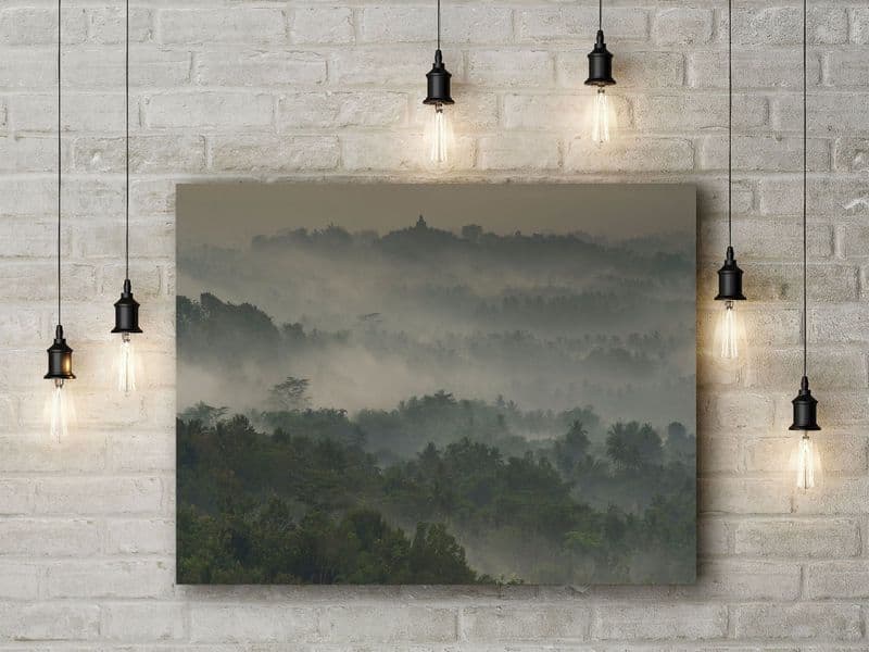 Temple in the Mist by Karsten Wrobel. Forest/Jungle Atmospheric Landscape Photographic Art Canvas