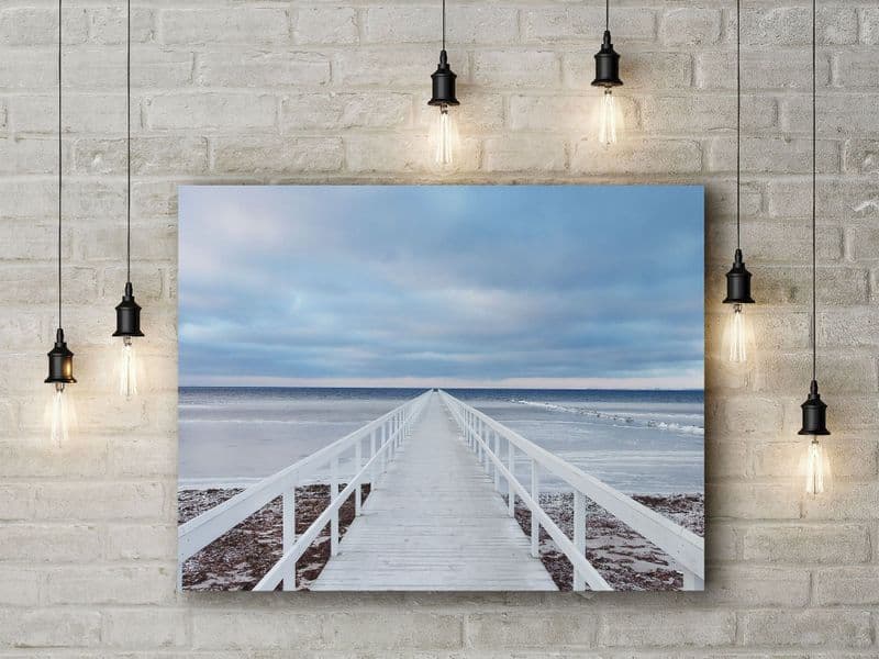 The Bridge by Jacek Oleksinski. Coastal Landscape/Seascape Pier/Jetty. Photographic Art Canvas