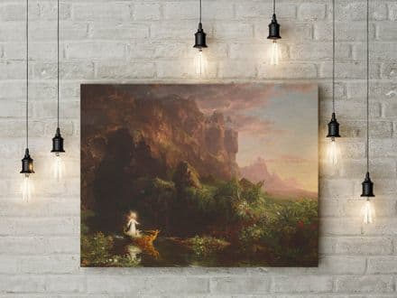 Thomas Cole: The Voyage of Life Childhood. Fine Art Canvas.