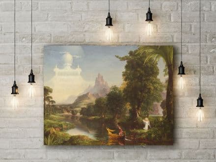 Thomas Cole: The Voyage of Life: Youth. Fine Art Canvas.