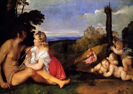 Titian (Tiziano Vecellio): The Three Ages of Man. Fine Art Print/Poster. Sizes: A4/A3/A2/A1 (001850)