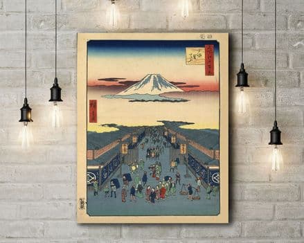 Utagawa Ando Hiroshige: Suruga-cho. Fine Art Canvas.