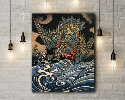 Utagawa Kuniyoshi: Dragon. Fine Art Canvas.