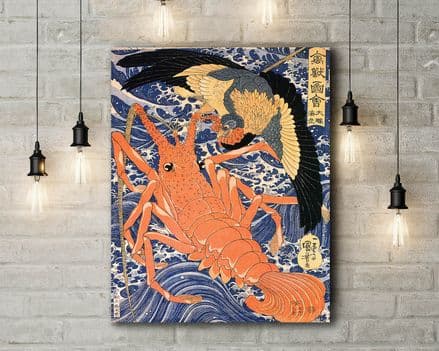 Utagawa Kuniyoshi: Lobster. Fine Art Canvas.
