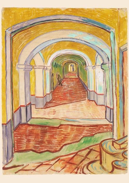 Van Gogh, Vincent: Corridor in the Asylum. Fine Art Print/Poster. Sizes: A4/A3/A2/A1 (004186)