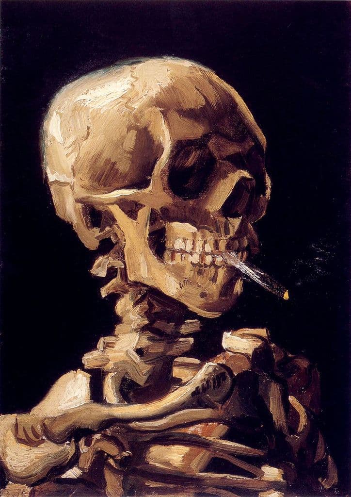 Van Gogh, Vincent: Skull of a Skeleton with Burning Cigarette. Fine Art Print/Poster (1356)