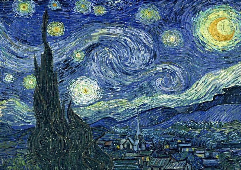 Van Gogh, Vincent: Starry Night. Fine Art Print/Poster. Sizes: A4/A3/A2/A1 (002)