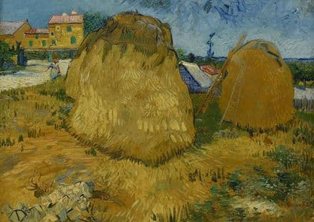 Van Gogh, Vincent: Wheat Stacks in Provence. Fine Art Print/Poster. Sizes: A4/A3/A2/A1 (004198)