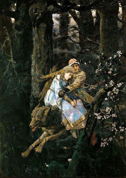 Vasnetsov, Viktor Mikhailovich: Prince Ivan on the Grey Wolf, 1889. Fine Art Print/Poster. Sizes: A4/A3/A2/A1 (00586)