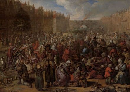 Veen, Otto van: Distribution of Herring and White Bread During the Siege of Leiden. Fine Art Print/Poster(4026)
