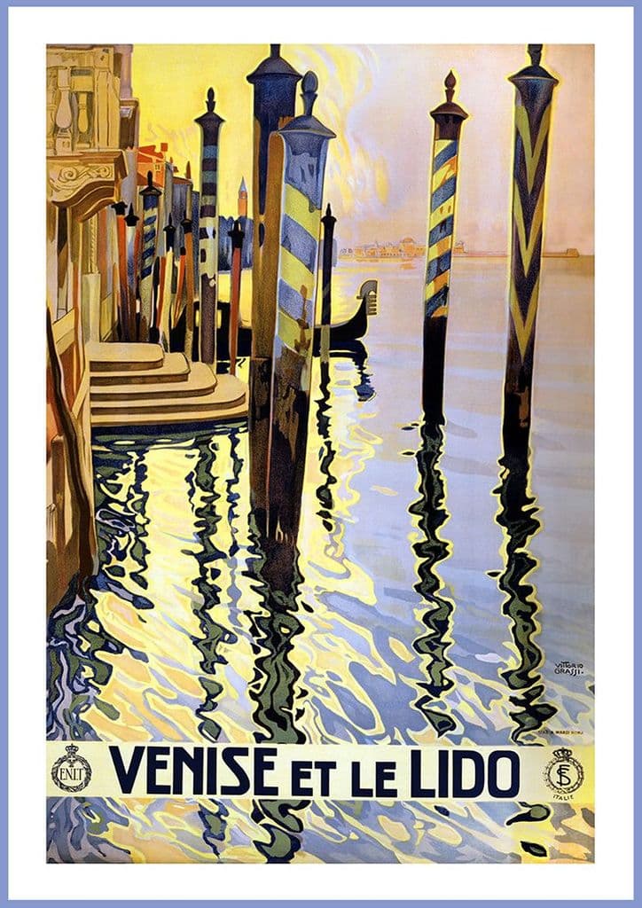 Venice, Italy. Vintage Travel Print/Poster. Sizes: A4/A3/A2/A1 (002706)