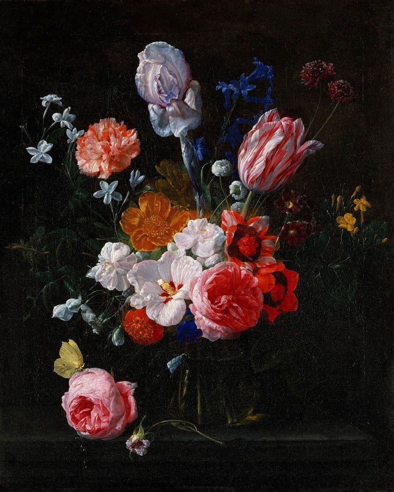 Verendael, Nicolaes van: A Bouquet of Flowers in a Crystal Vase . Fine Art Print/Poster. (5248)
