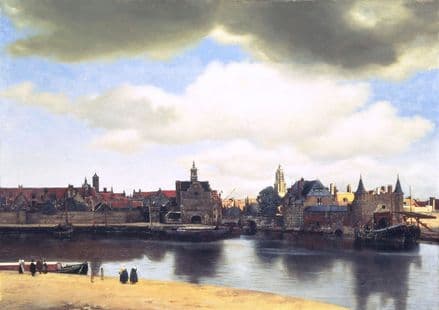 Vermeer, Johannes: View of Delft. Landscape Fine Art Print/Poster. Sizes: A4/A3/A2/A1 (0042)