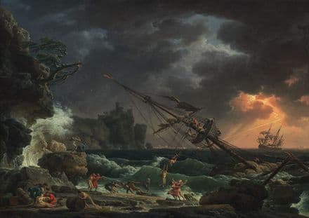 Vernet, Claude Joseph: The Shipwreck. Fine Art Print/Poster. Sizes: A4/A3/A2/A1 (004143)