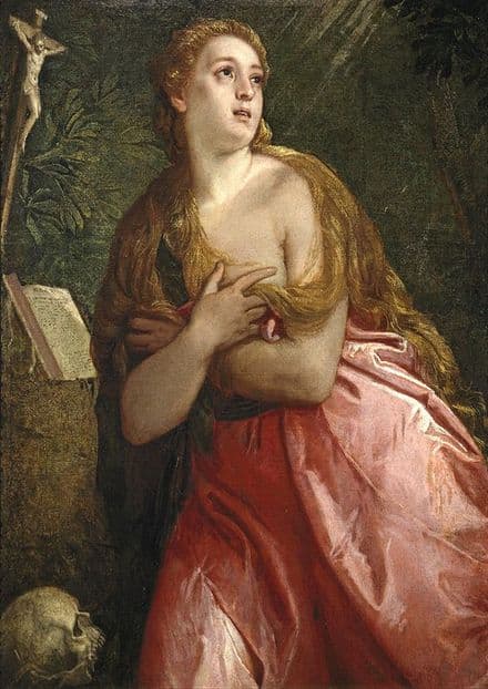 Veronese, Paolo Caliari: The Penitent Magdalene. Fine Art Print/Poster. Sizes: A4/A3/A2/A1 (002015)