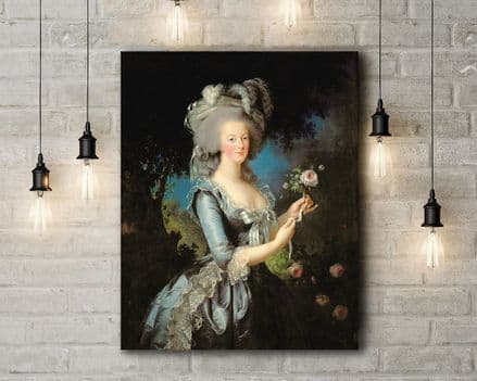 Vigee Le Brun: Marie Antoinette with a Rose. Fine Art Canvas.